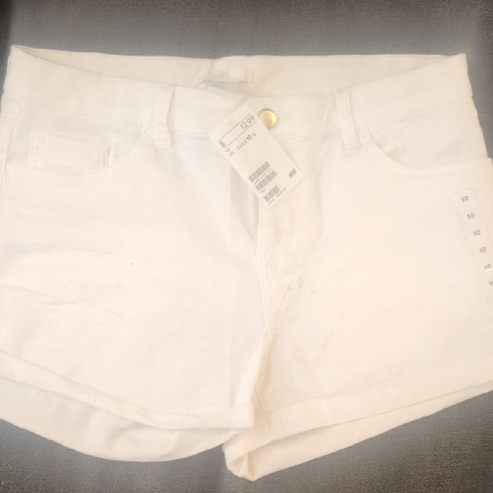 H&M White Jean Shorts Classic Summer Style